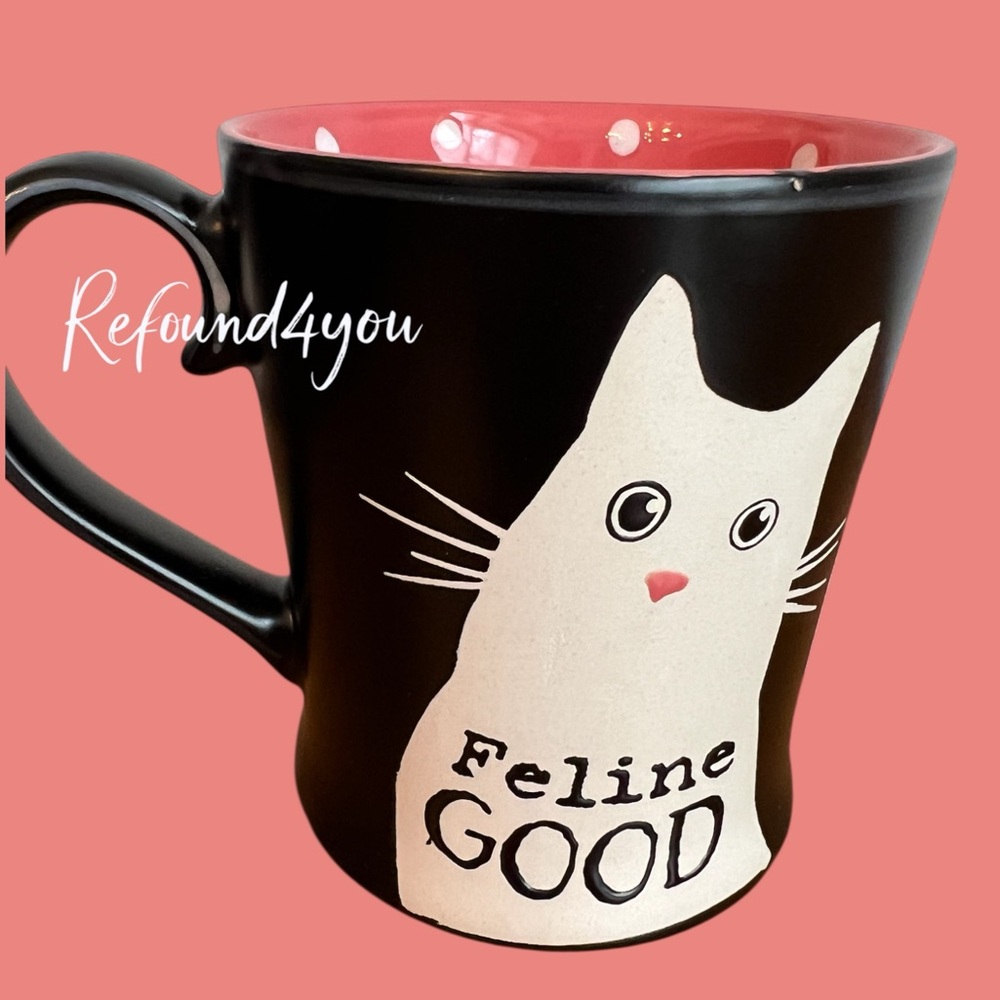 Spectrum - 3/$48 - ‘Feline Good‘ double-sided Ceramic Mug. NWT. Firm!